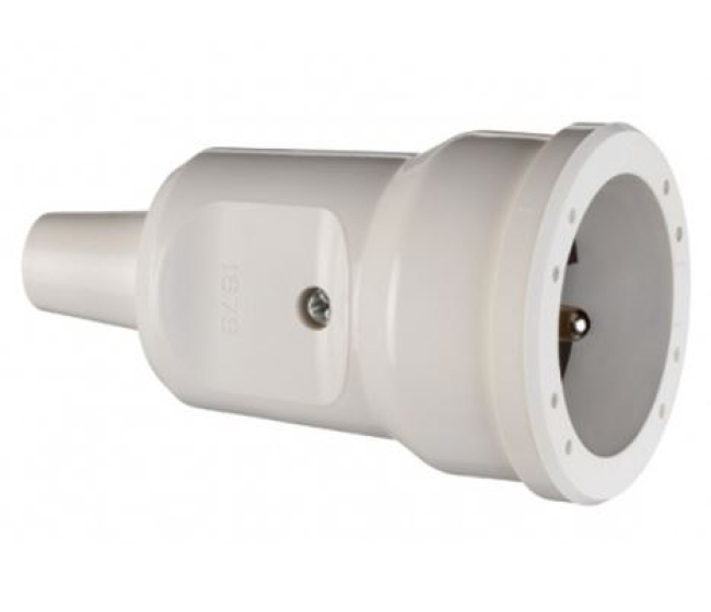 Zásuvka PVC spojovacia 3x1,5mm, biela ABL