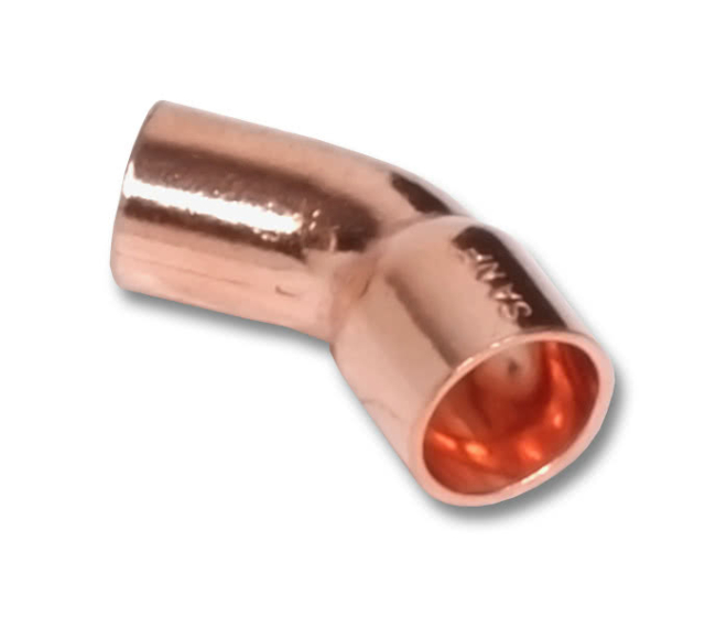 Medený oblúk 45° MF D10 5040