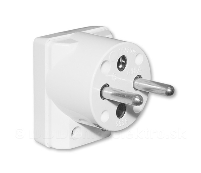 Vidlica 250V  5536-2154 biela bočný vývod