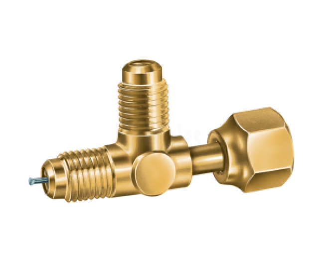 Mosadzná T - spojka 1/4 SAE F závit 2x 1/4SAE A-31851 9884841 Refco