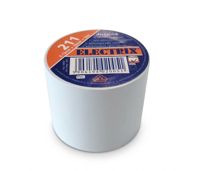 Páska izolačná biela ŠIROKÁ 50mm x 10m 211P